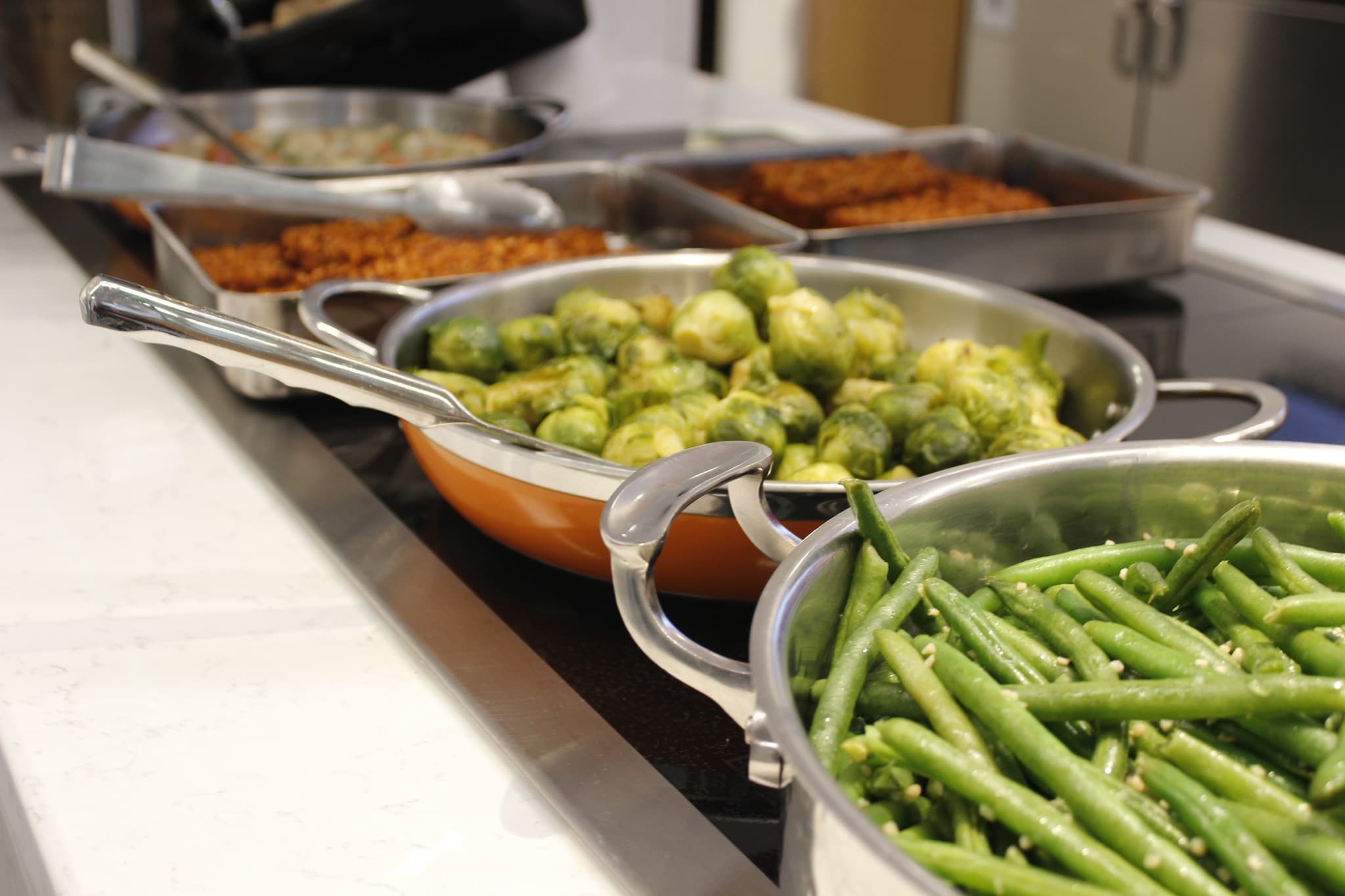 Students enjoying dining hall experience